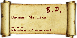 Baumer Pólika névjegykártya